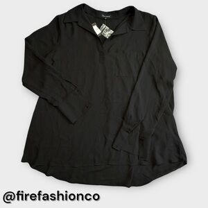 Pleione NEW Black Blouse Large Office Career Baddie